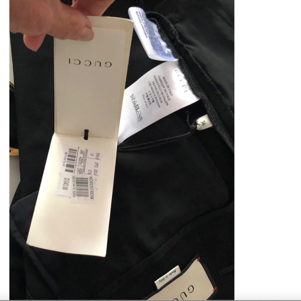 GUCCI GUCCI BLACK PLEAT-FRONT FLARED TROUSERS - Picture 13 of 16